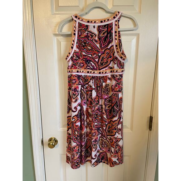 INC International Concepts Halter Dress Keyhole Neck Paisley Colorful Size Large - Picture 3 of 7